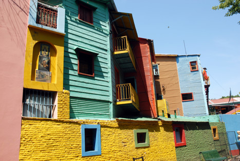 Färgglada hus i Caminito
