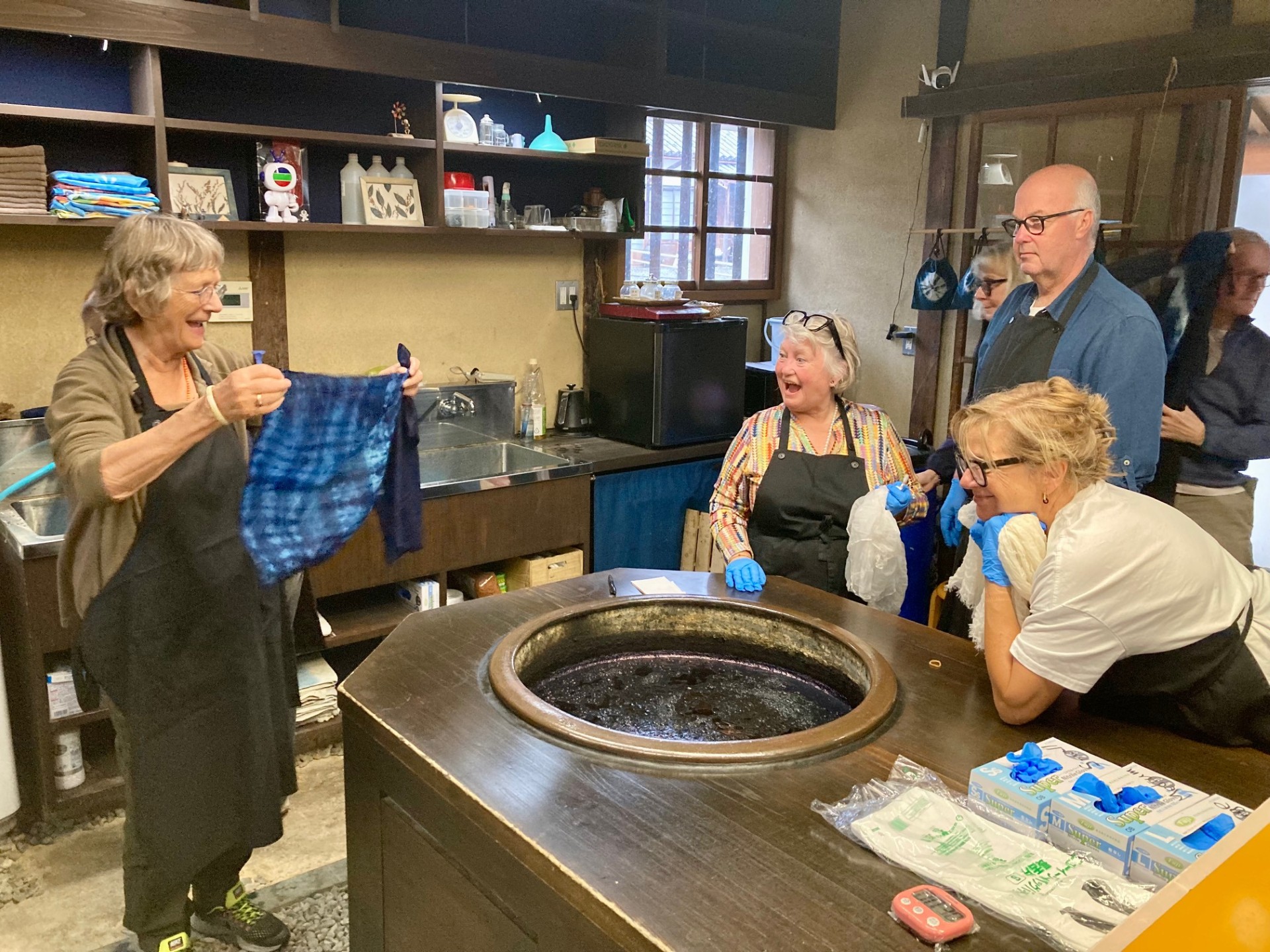 Indigo färgning resenärer