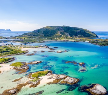 Vacker skärgårdsbild från Tromsö i Norge