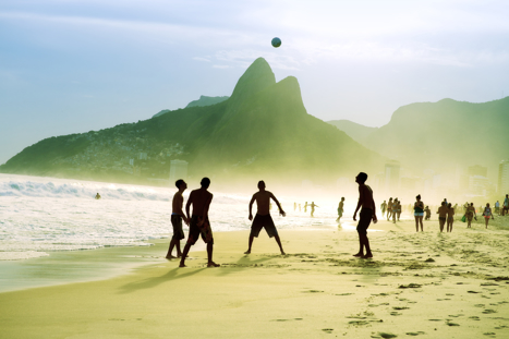 Strandfotbollsspelare i Rio de Janeiro