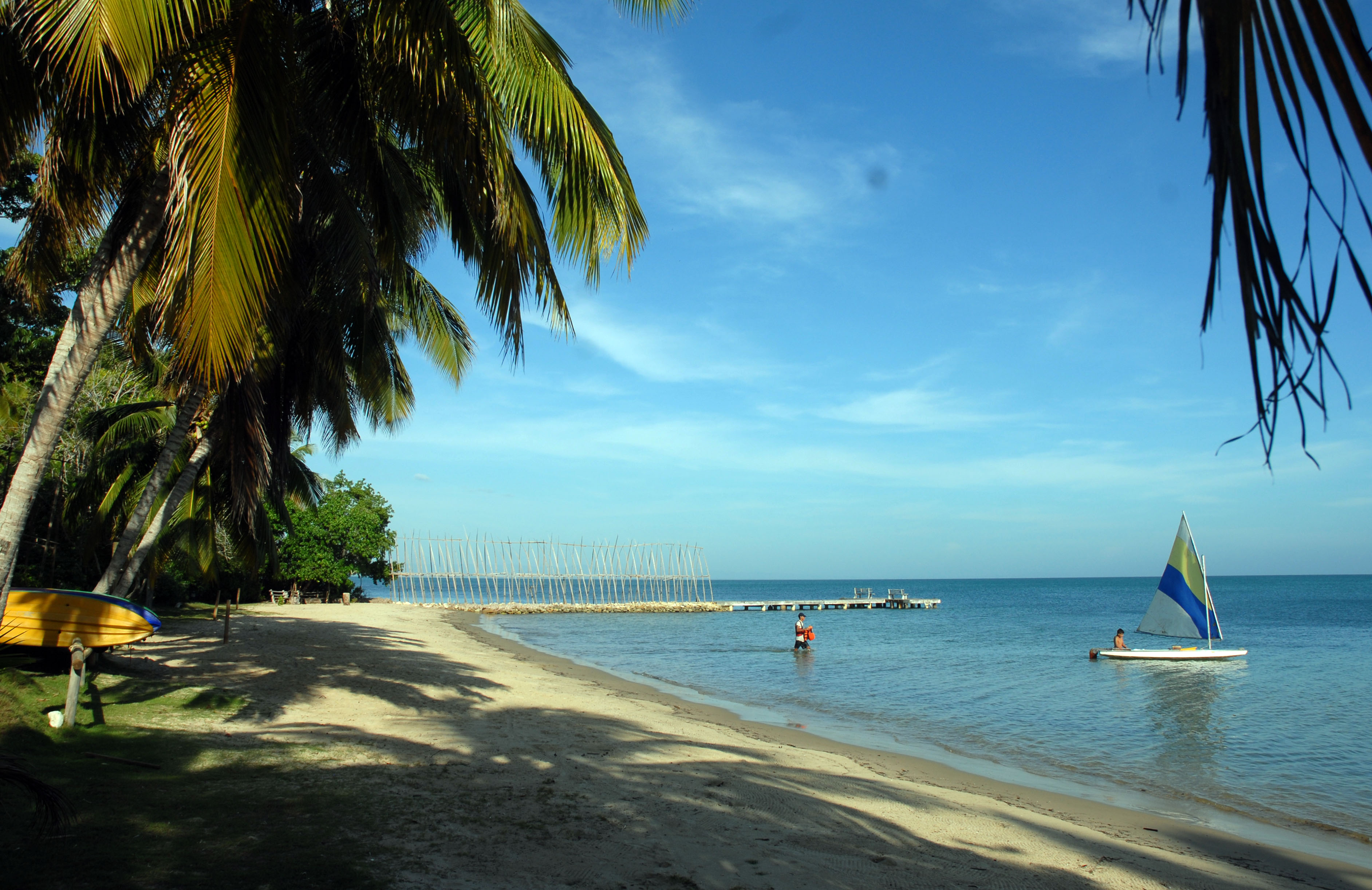Båt på en strand Karibiska havet