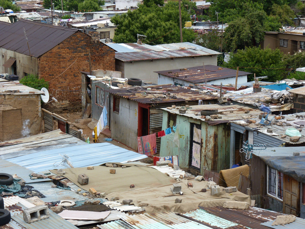 Khayelitsha ("Nytt hem") township utanför Kapstaden